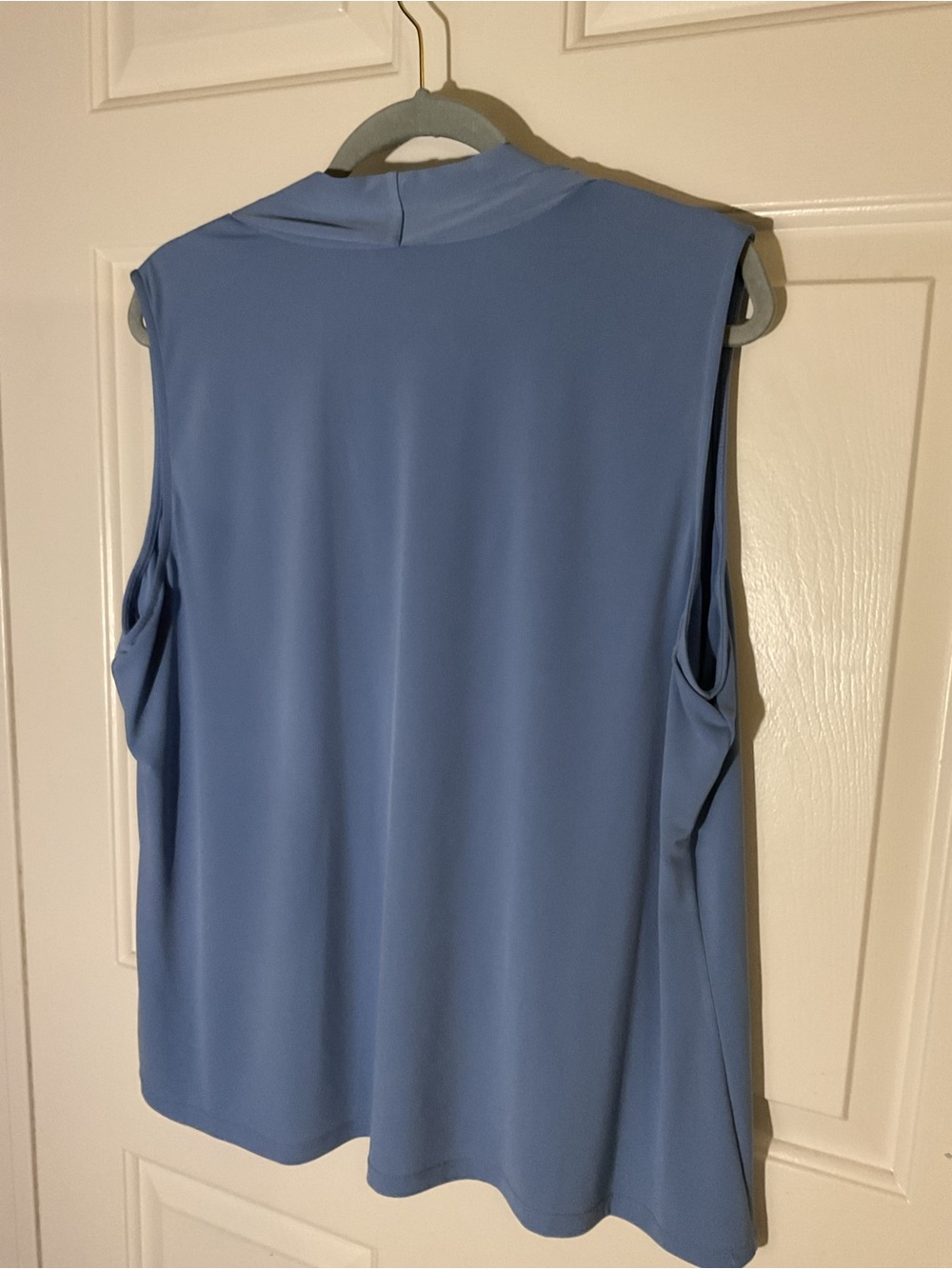Calvin Klein 1X Periwinkle Sleeveless V-Neck Drape Blouse Career Office Top - Picture 8 of 10